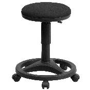 Black Ergonomic Stool with Foot Ring, WL-905DG-GG