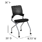 Galaxy Mobile Nesting Chair with Black Fabric Seat, WL-A224V-GG