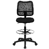 Mid-Back Black Mesh Drafting Chair, WL-A277-BK-D-GG