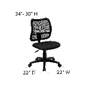 Mid-Back Black Mesh Swivel Task Office Chair, WL-A277-BK-GG
