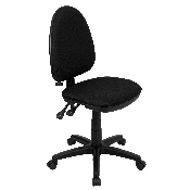 Mid-Back Black Fabric Multifunction Swivel Ergonomic Task Office Chair with Adjustable Lumbar Support, WL-A654MG-BK-GG