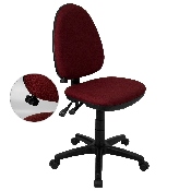 Mid-Back Burgundy Fabric Multifunction Swivel Ergonomic Task Office Chair with Adjustable Lumbar Support, WL-A654MG-BY-GG