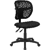 Mid-Back Black Mesh Swivel Task Office Chair with Back Height Adjustment, WL-A7671SYG-BK-GG