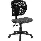 Mid-Back Gray Mesh Swivel Task Office Chair with Back Height Adjustment, WL-A7671SYG-GY-GG