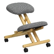 Mobile Wooden Ergonomic Kneeling Office Chair in Gray Fabric, WL-SB-101-GG