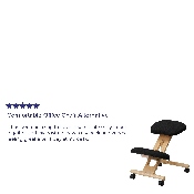 Mobile Wooden Ergonomic Kneeling Office Chair in Black Fabric, WL-SB-210-GG