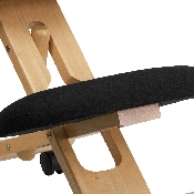 Mobile Wooden Ergonomic Kneeling Office Chair in Black Fabric, WL-SB-210-GG