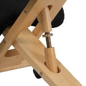 Mobile Wooden Ergonomic Kneeling Office Chair in Black Fabric, WL-SB-210-GG