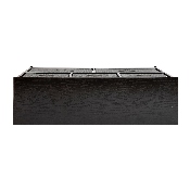 5 Drawer Wood Top Black Cast Iron Frame Vertical Storage Dresser with Dark Gray Easy Pull Fabric Drawers, WX-5L206-X-BK-GR-GG