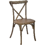 Advantage Hand Scraped Dark Natural X-Back Chair, X-BACK-DNAT