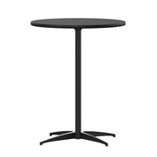 Lars 24'' Round Wood Cocktail Table with 30'' and 42'' Columns, Black, XA-24-COTA-BK-GG
