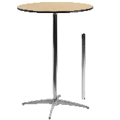 30'' Round Wood Cocktail Table with 30'' and 42'' Columns, XA-30-COTA-GG