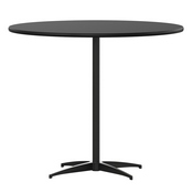 Lars 36'' Round Wood Cocktail Table with 30'' and 42'' Columns, Black, XA-36-COTA-BK-GG