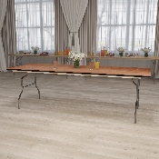 8-Foot Rectangular Wood Folding Banquet Table with Clear Coated Finished Top, XA-3696-P-GG, XA-3696-P-GG