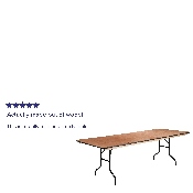 8-Foot Rectangular Wood Folding Banquet Table with Clear Coated Finished Top, XA-3696-P-GG, XA-3696-P-GG