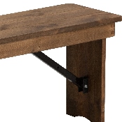 HERCULES Series 40'' x 12'' Antique Rustic Solid Pine Folding Farm Bench, XA-B-40X12-GG