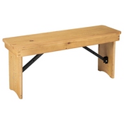 HERCULES 40'' x 12'' Light Natural Solid Pine Folding Farm Bench, XA-B-40X12-LN-GG
