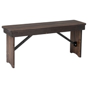 HERCULES 40'' x 12'' Mahogany Solid Pine Folding Farm Bench, XA-B-40X12-MG-GG