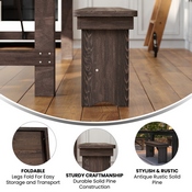 HERCULES 40'' x 12'' Mahogany Solid Pine Folding Farm Bench, XA-B-40X12-MG-GG