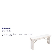 HERCULES Series 40" x 12" Antique Rustic White Solid Pine Folding Farm Bench, XA-B-40X12-WH-GG