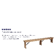 HERCULES Series 8' x 12'' Antique Rustic Solid Pine Folding Farm Bench with 3 Legs, XA-B-96X12-L-GG