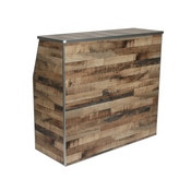 Amara 4' Rustic Natural Wood Plank Laminate Foldable Bar - Portable Event Bar, XA-BAR-48-NAT-GG