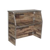 Amara 4' Rustic Natural Wood Plank Laminate Foldable Bar - Portable Event Bar, XA-BAR-48-NAT-GG