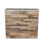 Amara 4' Rustic Natural Wood Plank Laminate Foldable Bar - Portable Event Bar, XA-BAR-48-NAT-GG