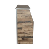 Amara 4' Rustic Natural Wood Plank Laminate Foldable Bar - Portable Event Bar, XA-BAR-48-NAT-GG