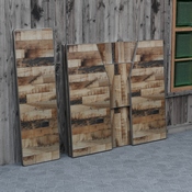 Amara 4' Rustic Natural Wood Plank Laminate Foldable Bar - Portable Event Bar, XA-BAR-48-NAT-GG