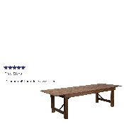 HERCULES Series 9' x 40" Rectangular Antique Rustic Solid Pine Folding Farm Table, XA-F-108X40-GG