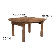 HERCULES Series Round Dining Table - Farm Inspired, Rustic & Antique Pine Dining Room Table, XA-F-60-RD-GG