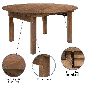 HERCULES Series Round Dining Table - Farm Inspired, Rustic & Antique Pine Dining Room Table, XA-F-60-RD-GG