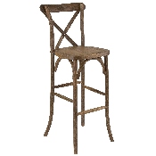 HERCULES Series Dark Antique Wood Cross Back Barstool, XA-X-BAR-GO-GG