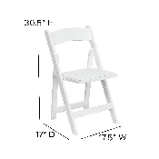 HERCULES Series White Wood Folding Chair with Vinyl Padded Seat, XF-2901-WH-WOOD-GG