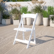 HERCULES Series White Wood Folding Chair with Vinyl Padded Seat, XF-2901-WH-WOOD-GG