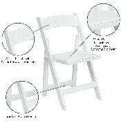 HERCULES Series White Wood Folding Chair with Vinyl Padded Seat, XF-2901-WH-WOOD-GG