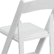 HERCULES Series White Wood Folding Chair with Vinyl Padded Seat, XF-2901-WH-WOOD-GG