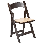 HERCULES Series Chocolate Wood Folding Chair with Vinyl Padded Seat, XF-2903-CHOC-WOOD-GG