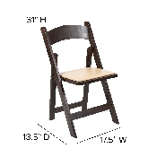 HERCULES Series Chocolate Wood Folding Chair with Vinyl Padded Seat, XF-2903-CHOC-WOOD-GG