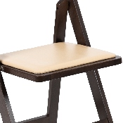 HERCULES Series Chocolate Wood Folding Chair with Vinyl Padded Seat, XF-2903-CHOC-WOOD-GG