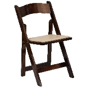 HERCULES Series Fruitwood Wood Folding Chair with Vinyl Padded Seat, XF-2903-FRUIT-WOOD-GG