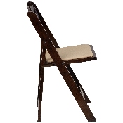 HERCULES Series Fruitwood Wood Folding Chair with Vinyl Padded Seat, XF-2903-FRUIT-WOOD-GG