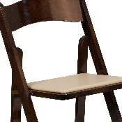 HERCULES Series Fruitwood Wood Folding Chair with Vinyl Padded Seat, XF-2903-FRUIT-WOOD-GG