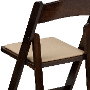 HERCULES Series Fruitwood Wood Folding Chair with Vinyl Padded Seat, XF-2903-FRUIT-WOOD-GG