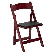 HERCULES Series Mahogany Wood Folding Chair with Vinyl Padded Seat, XF-2903-MAH-WOOD-GG