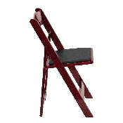 HERCULES Series Mahogany Wood Folding Chair with Vinyl Padded Seat, XF-2903-MAH-WOOD-GG