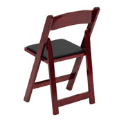 HERCULES Series Mahogany Wood Folding Chair with Vinyl Padded Seat, XF-2903-MAH-WOOD-GG