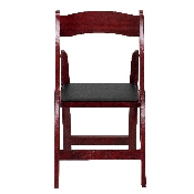 HERCULES Series Mahogany Wood Folding Chair with Vinyl Padded Seat, XF-2903-MAH-WOOD-GG