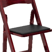 HERCULES Series Mahogany Wood Folding Chair with Vinyl Padded Seat, XF-2903-MAH-WOOD-GG